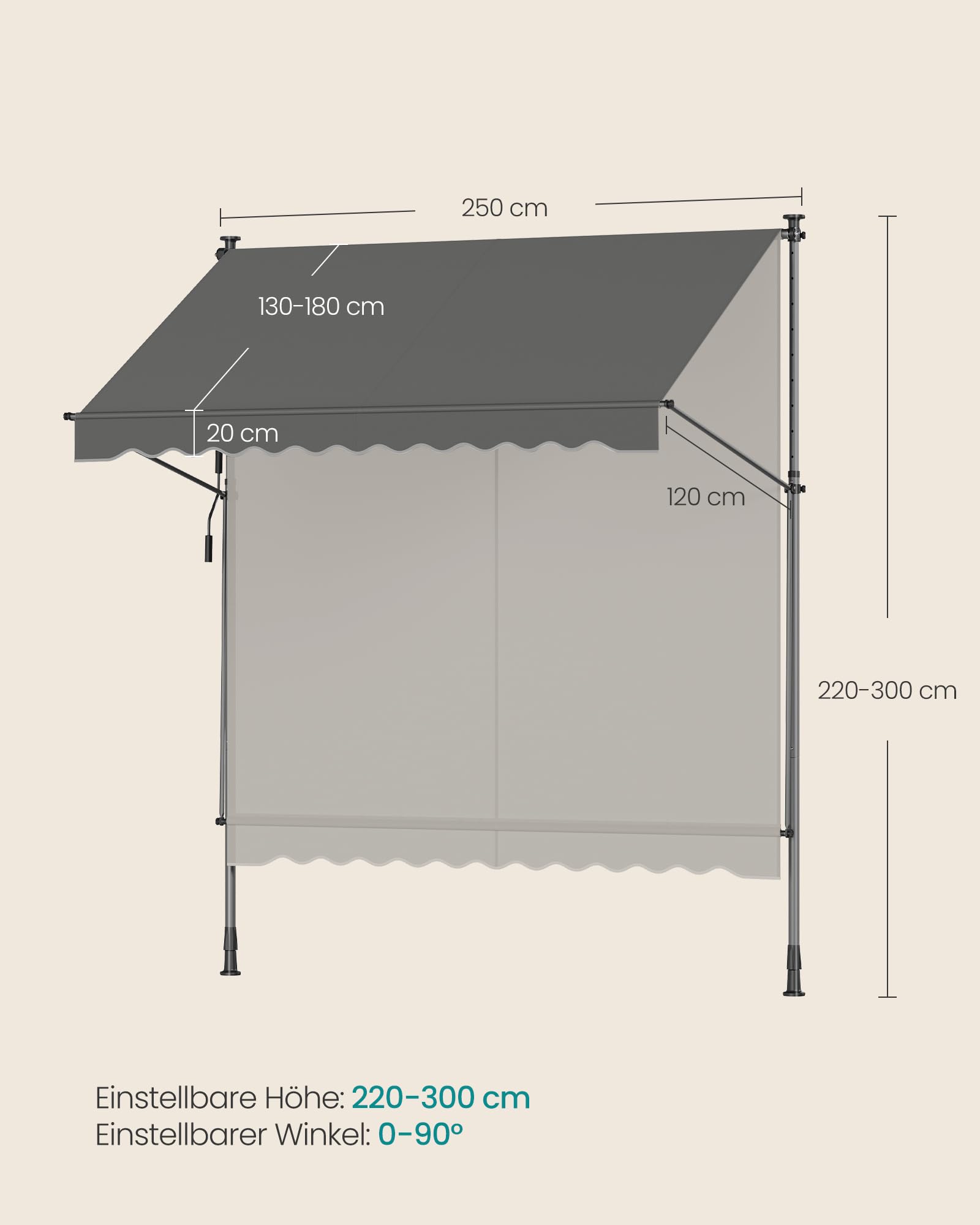 songmics-klemmmarkise-gsa252g02-250-x-120-cm-balkonmarkise-anthrazit image 5