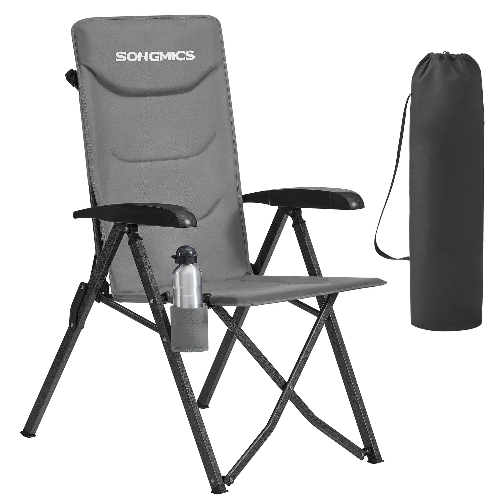 songmics-campingstuhl-gcb015gz01-klappstuhl-grau-verstellbar-95-150 image 1