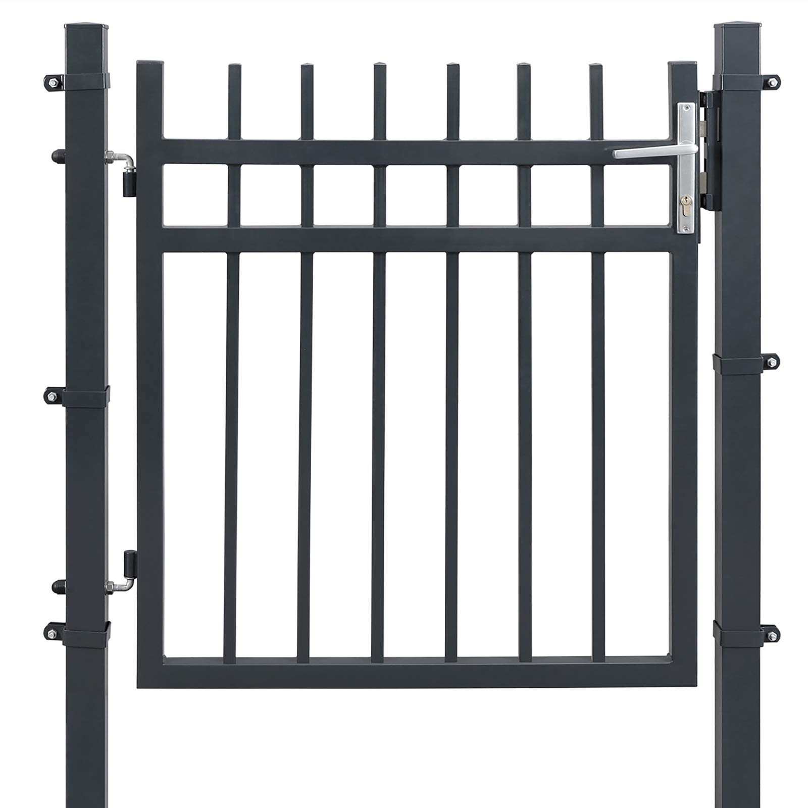 songmics-gartentor-ggd350g-aus-verzinktem-stahl-106-x-90-cm-grau-mit-schloss image 1