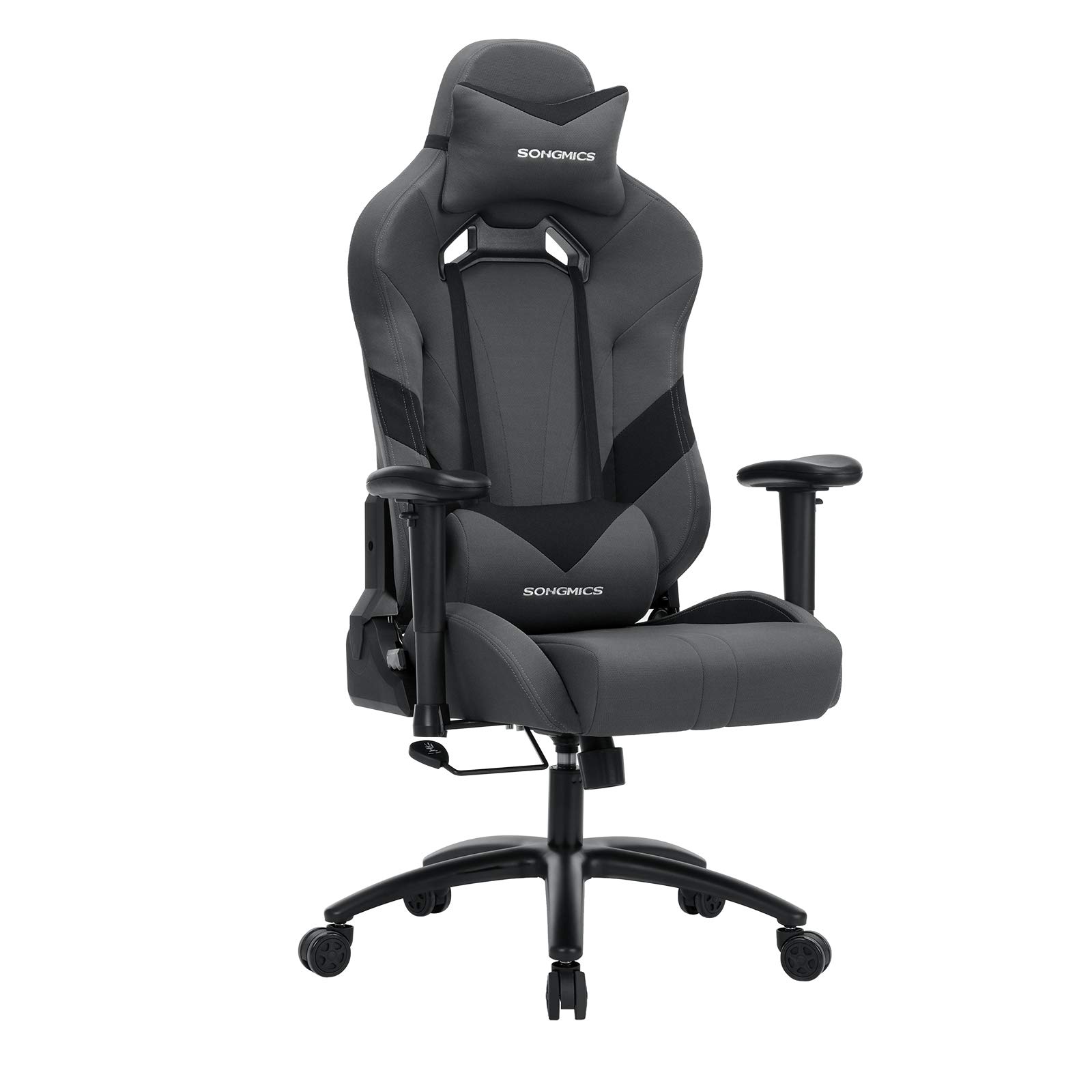 songmics-b-rostuhl-gaming-stuhl-rcg13g-grau-schwarz-124-132-cm image 1