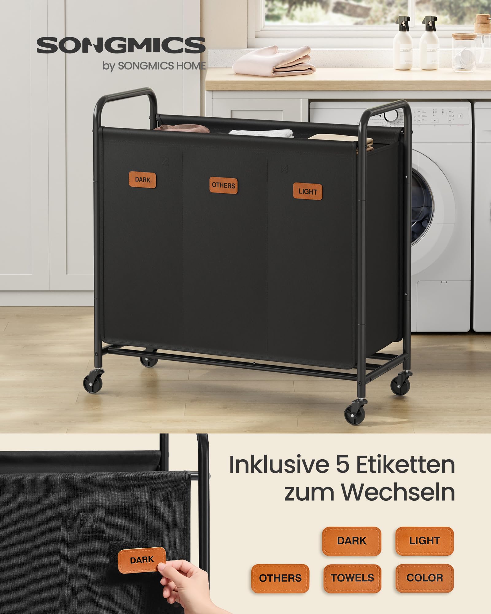 songmics-rls330b01-w-schekorb-mit-rollen-170-l-3-f-cher-tintenschwarz image 2