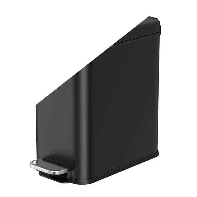 songmics-treteimer-5l-slim-edelstahl-schwarz-ltb560b05 image 1