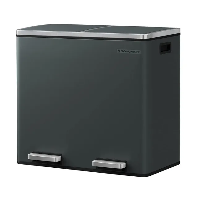 songmics-m-lleimer-ltb48-m-lltrennsystem-2x-24-l-mit-softclose-rauchgrau image 1